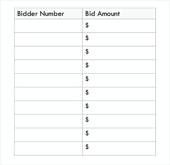 50 Free Download Silent Auction Bid Sheet How To Run A Successful 