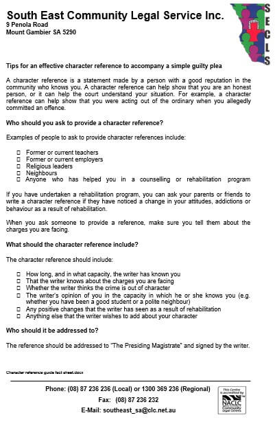 How To Do A Character Reference Letter For Court