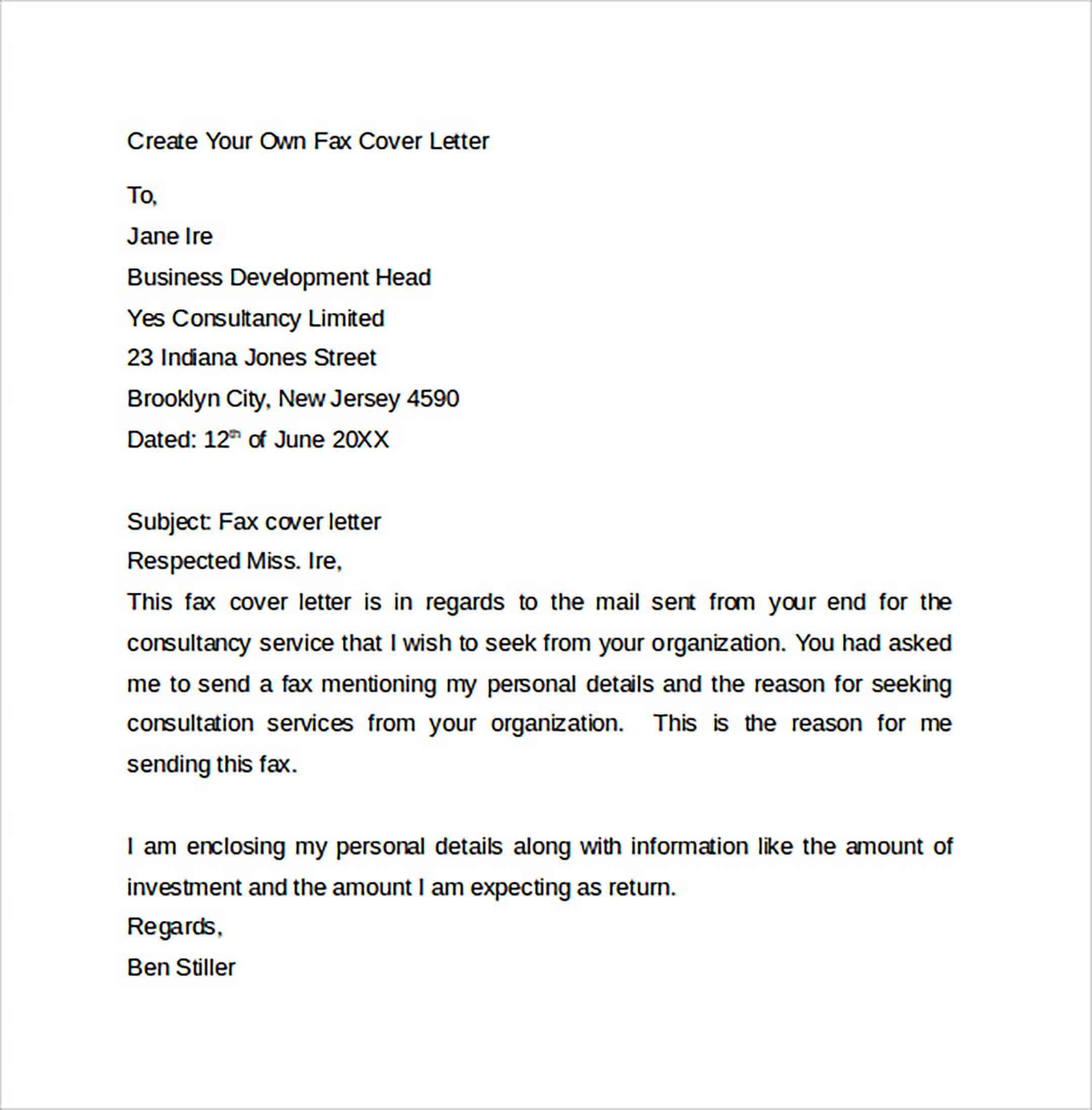 21+ Sample Fax Cover Letter Template for Doc, PDF, and ...