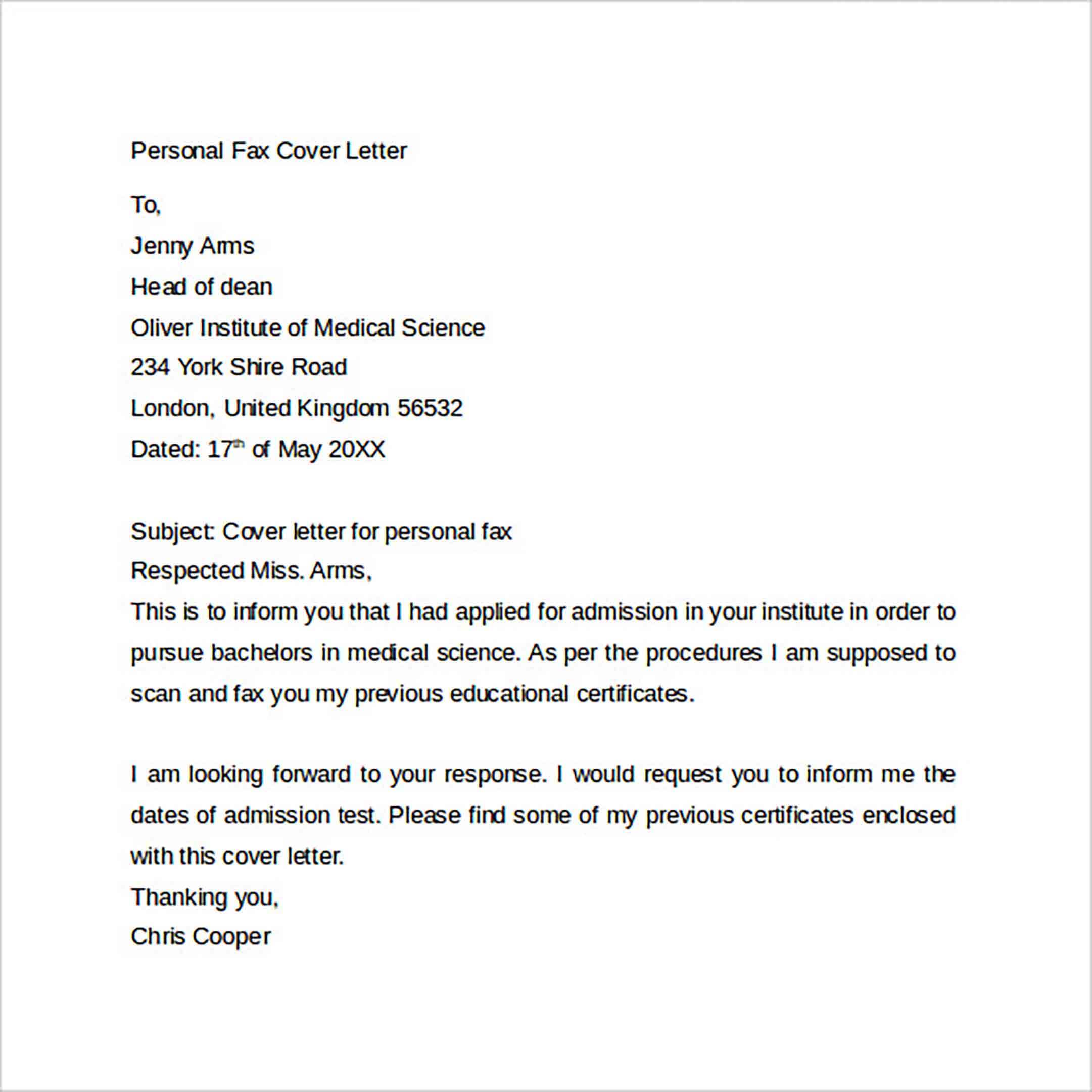 21 Sample Fax Cover Letter Template For Doc Pdf And Word Mous
