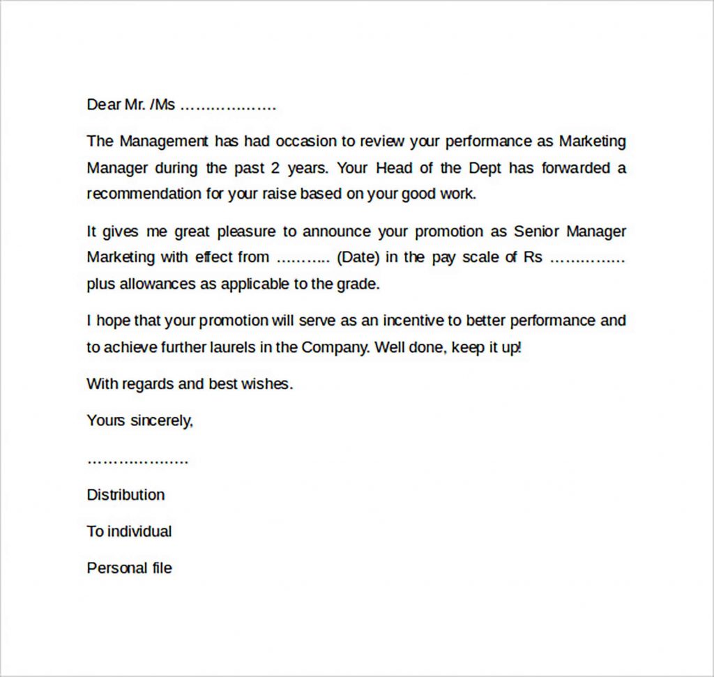 39 Promotion Congratulations Letter Sample Letter Of Confession