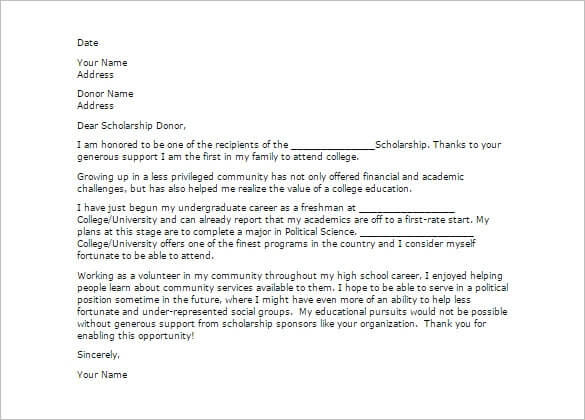 Scholarship Thank You Letter To Donors from moussyusa.com