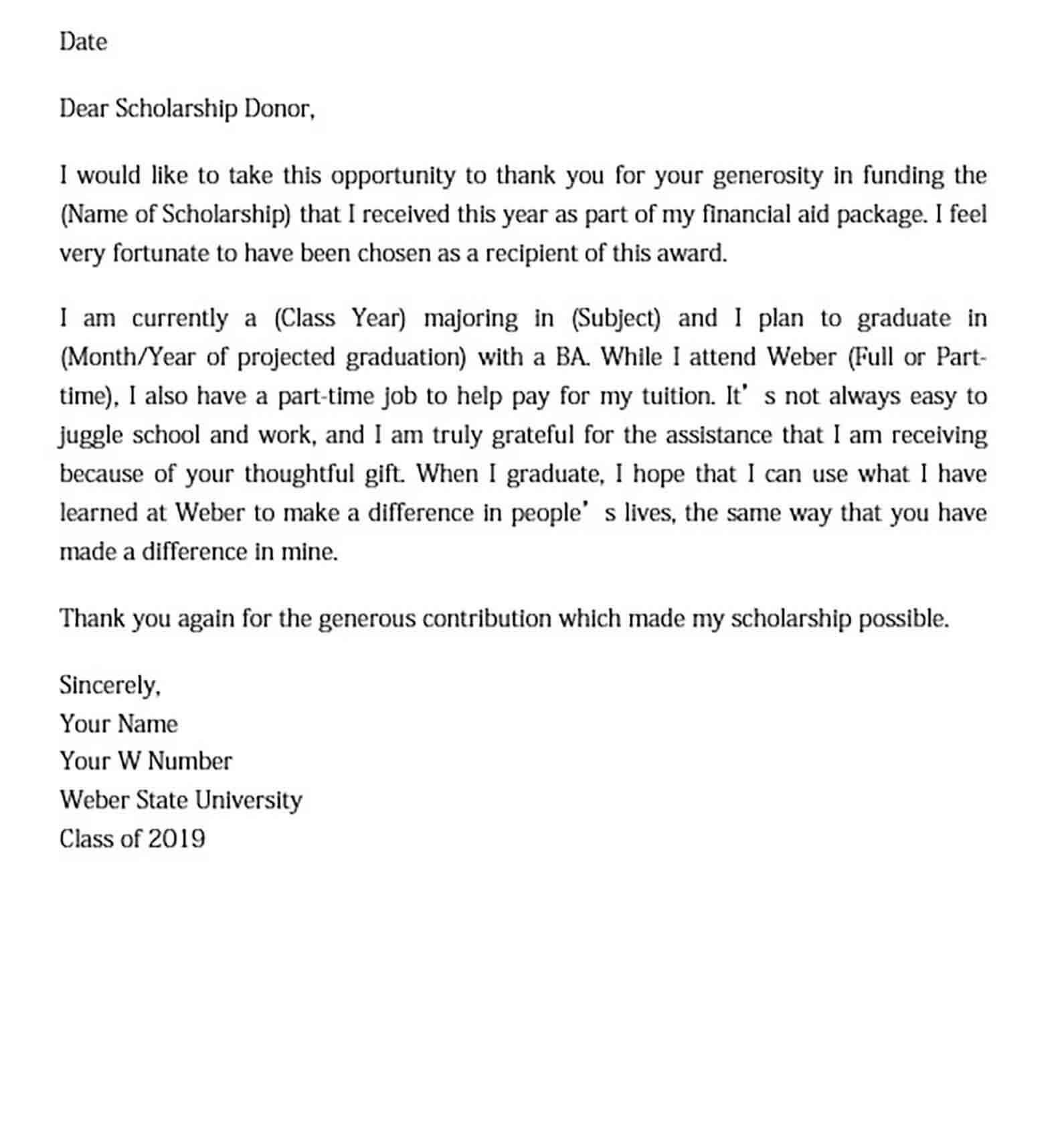 11 Scholarship Thank You Letter Sample For Doc PDF Words Mous Syusa