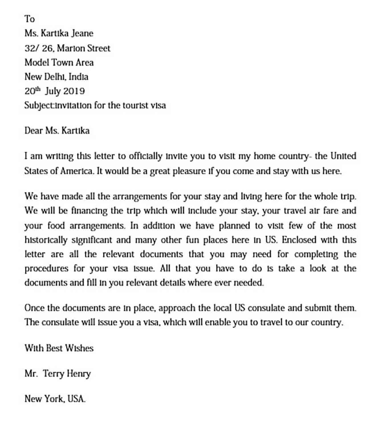 Invitation Letter For Visa from moussyusa.com