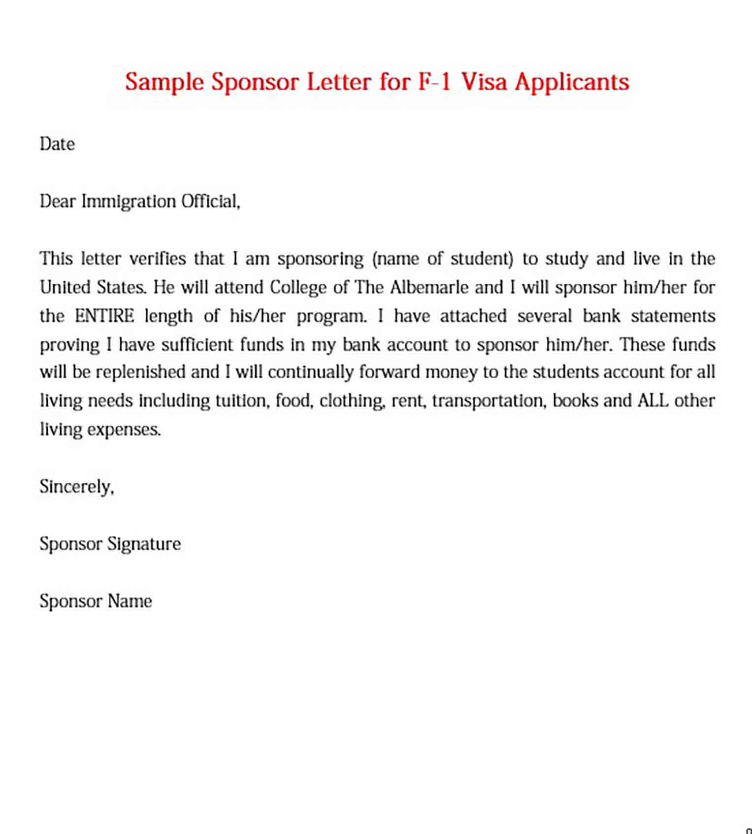 Visa Sponsorship Letter and tips to make the reader interested in