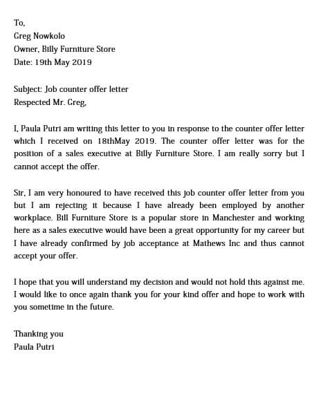 Offer Letter Response Sample from moussyusa.com