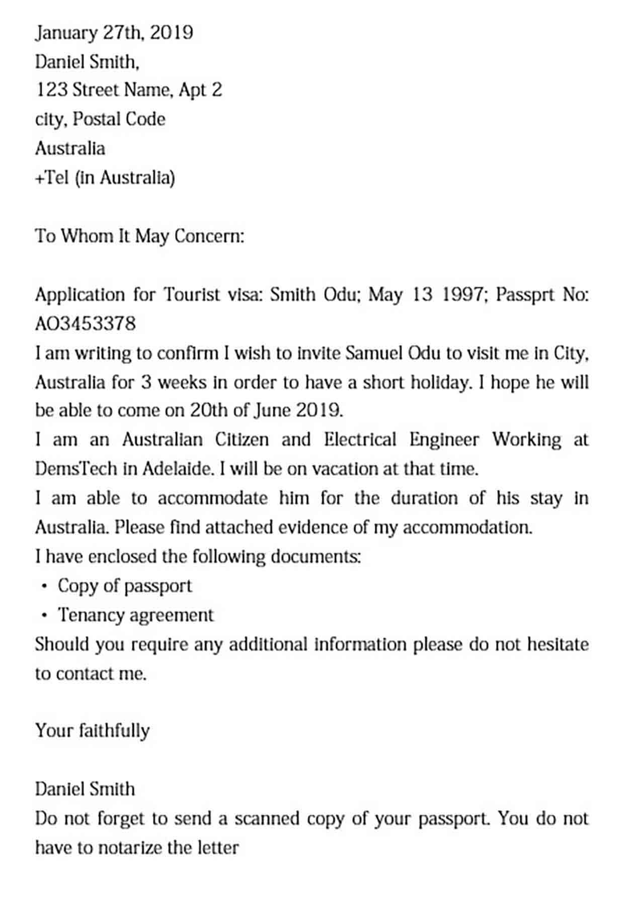 Visa Invitation Letter For Doc PDF Word Mous Syusa