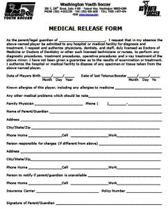 Medical Release Form Template Mous Syusa