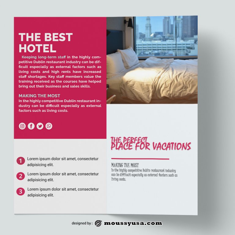 3 Hotel Brochure Free Template In PSD Mous Syusa