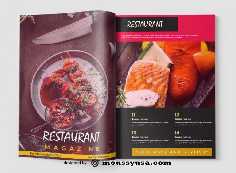 3+ Restaurant Magazine Template Free Psd | Mous Syusa