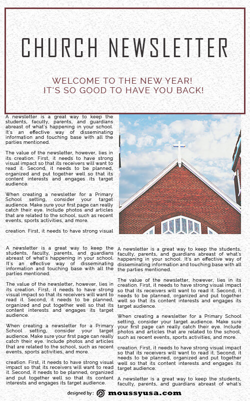 Church Newsletter Templates Free Download