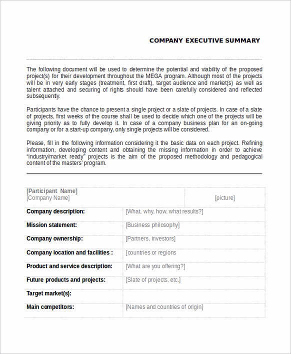 Company Executive Summary