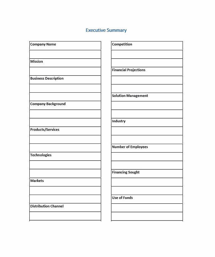 Executive Summary Template 26