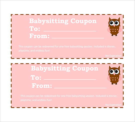Baby Sitting Coupon templates