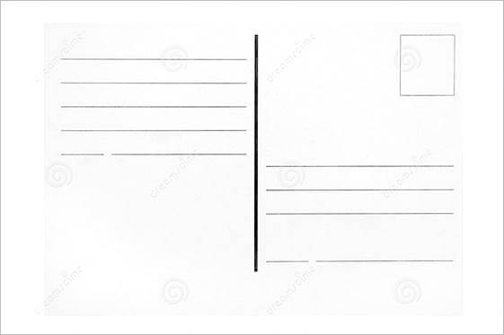 Blank Postcard templates Sample