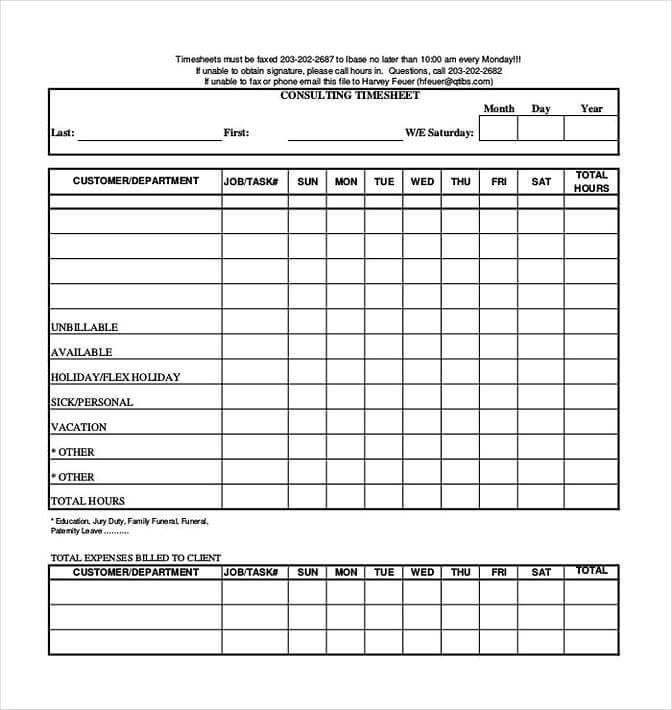 Consulting Timesheet templates1