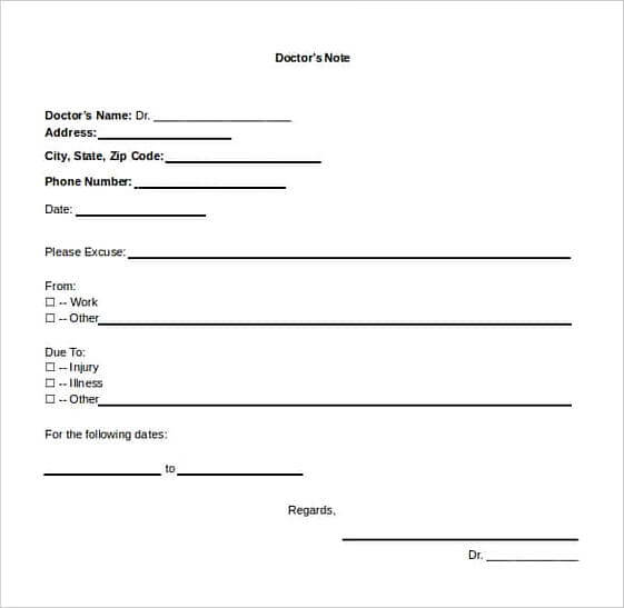Doctors Note templates Sample min