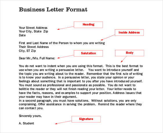Free Business Letter Format PDF templates