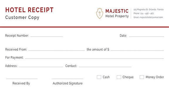 Free Hotel Receipt templates