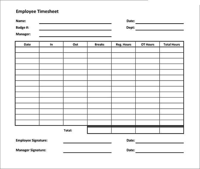 Free Timesheet Calculator templates