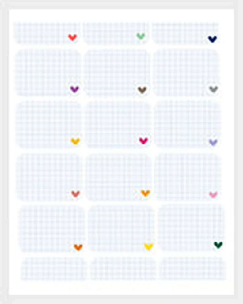 Graph Paper Small Box Planner Sticker templates 1