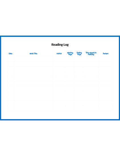 Reading Log Slider