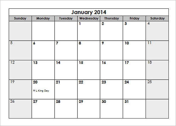 Sample 204 Monthly Holidays Calendar templates