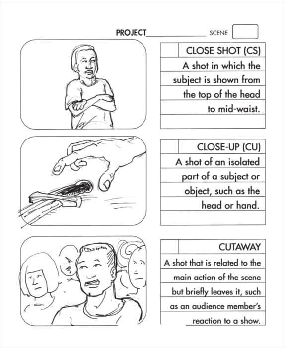 Short Film Storyboard templates