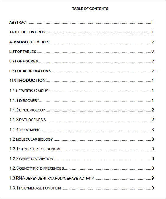 Simple Word Format Table of Contents