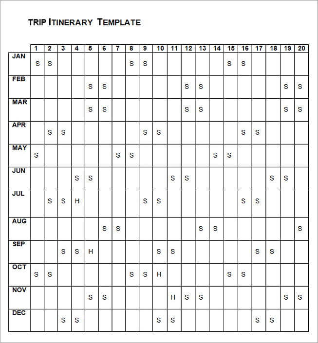 Trip itinerary templates2