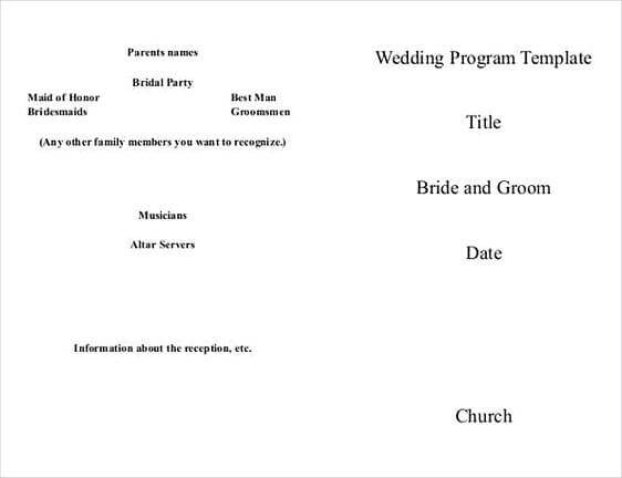 Wedding Church Program templatesss