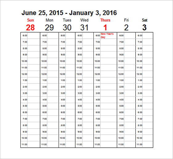 54 weekly calendar template sample mous syusa