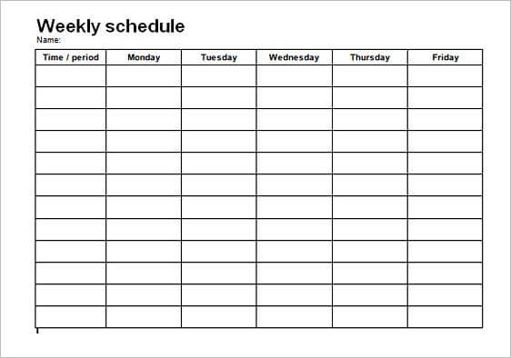 Weekly Schedule templates