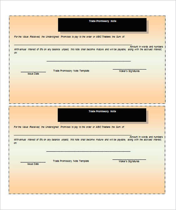 blank promissory note form free