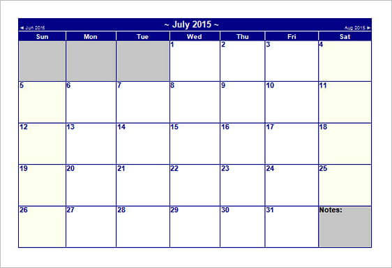 blank weekly calendar templates