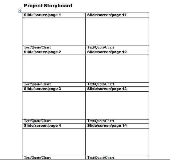 story board template 27