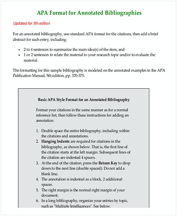Bibliography in APA Format