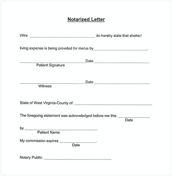 Blank Notarized Letter