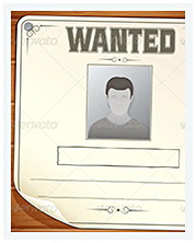 Blank Wanted Poster on Wooden Wall Sample