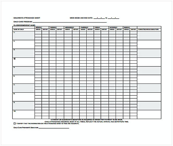 20+ Free Download Printable and Customizable Attendance Sheet | Mous Syusa
