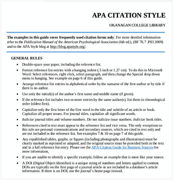 Citations in APA Format