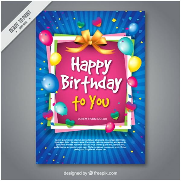 Colorful Happy Birthday Free Card