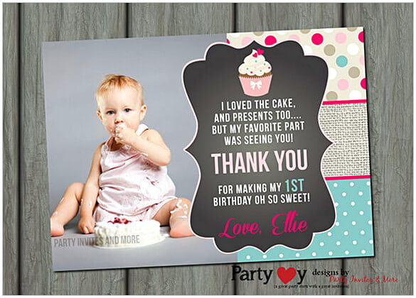 Cupcake Photo Thank You Card