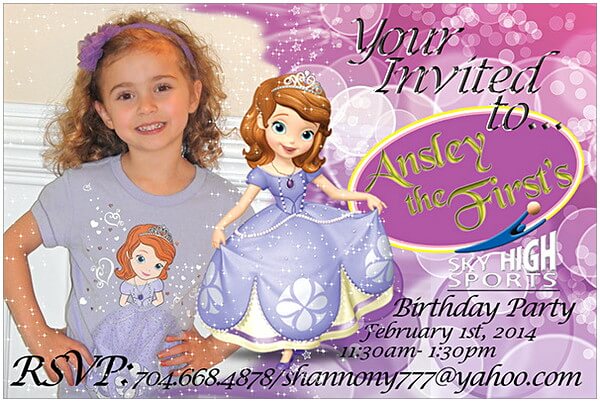 Cute Little Girl Free Birthday Invitation Card