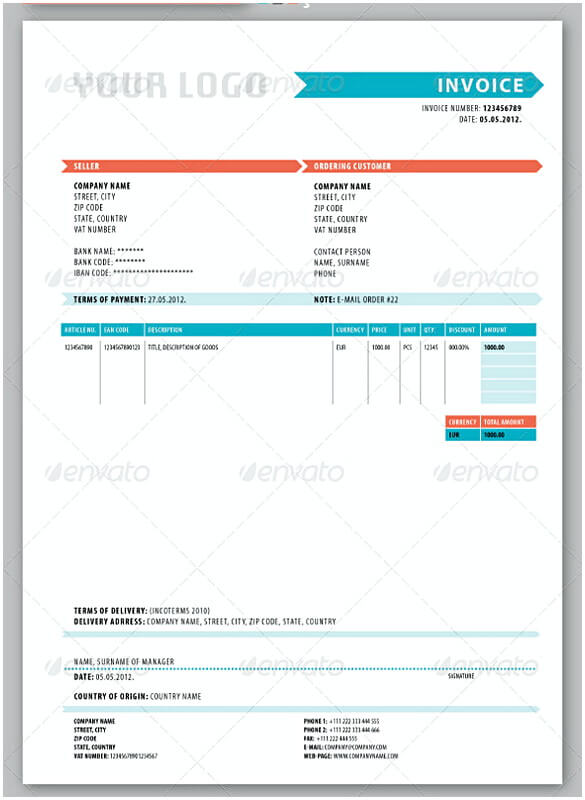 Delivery Invoice Template