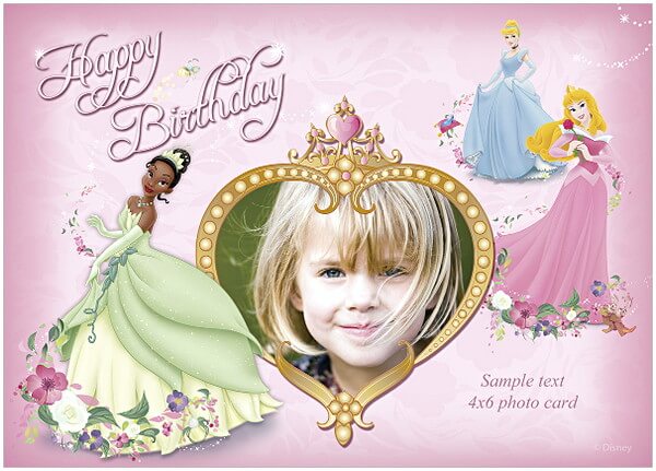 Disney Princess Free Birthday Card