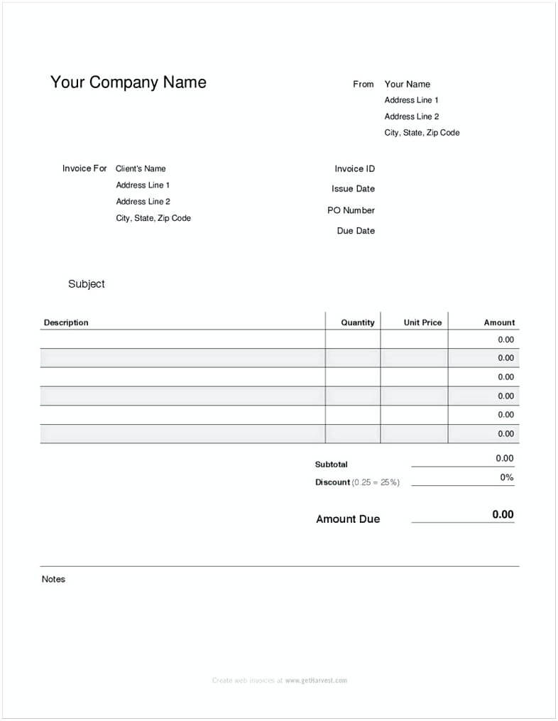 Editable Company Payroll Invoice Template PDF Download page