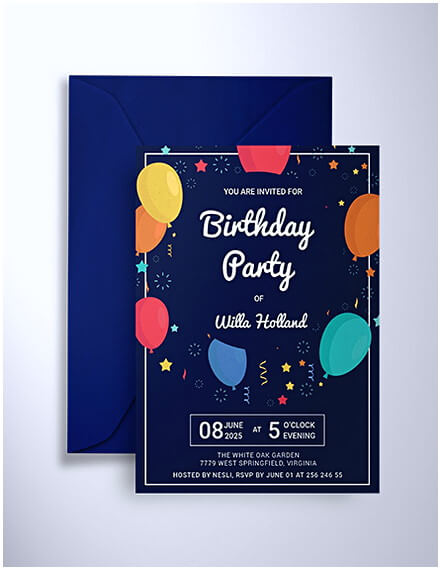 Elegant Birthday Party Invitation Templates