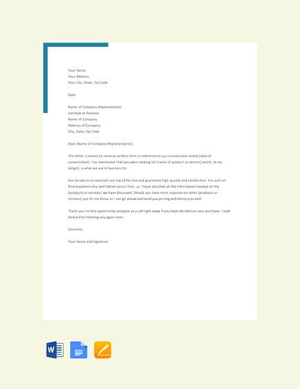 Formal Letter of Interest Template x