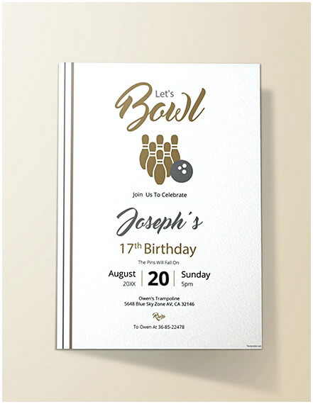 Free Bowling Invitation Template